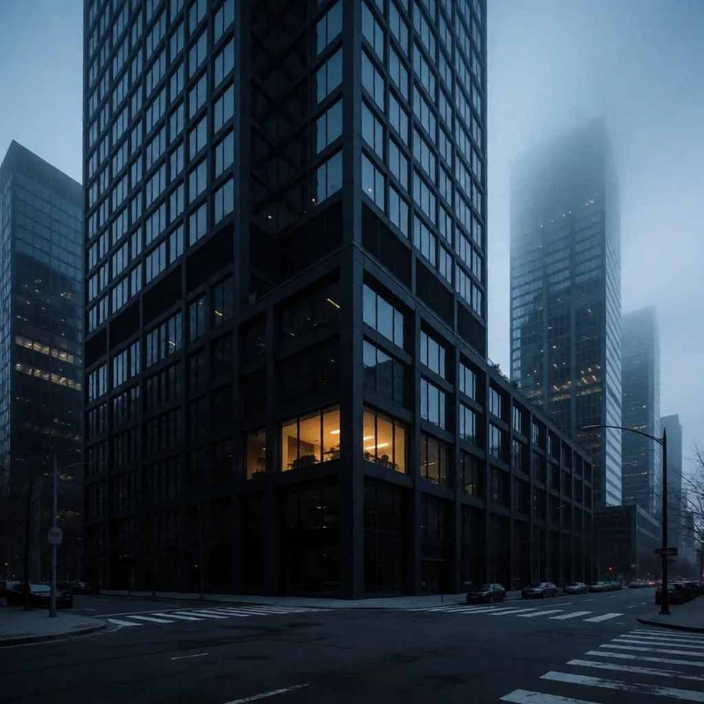 Distrito financiero al amanecer