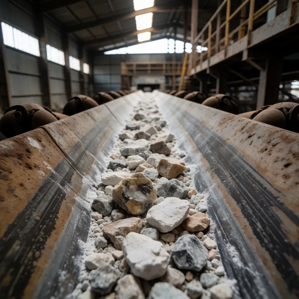 Procesamiento industrial de minerales en planta química