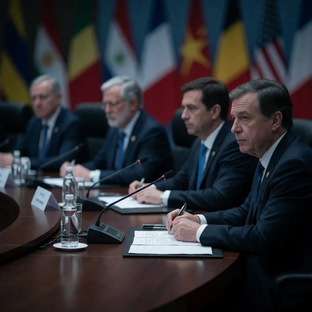 Delegados en una cumbre internacional sobre clima