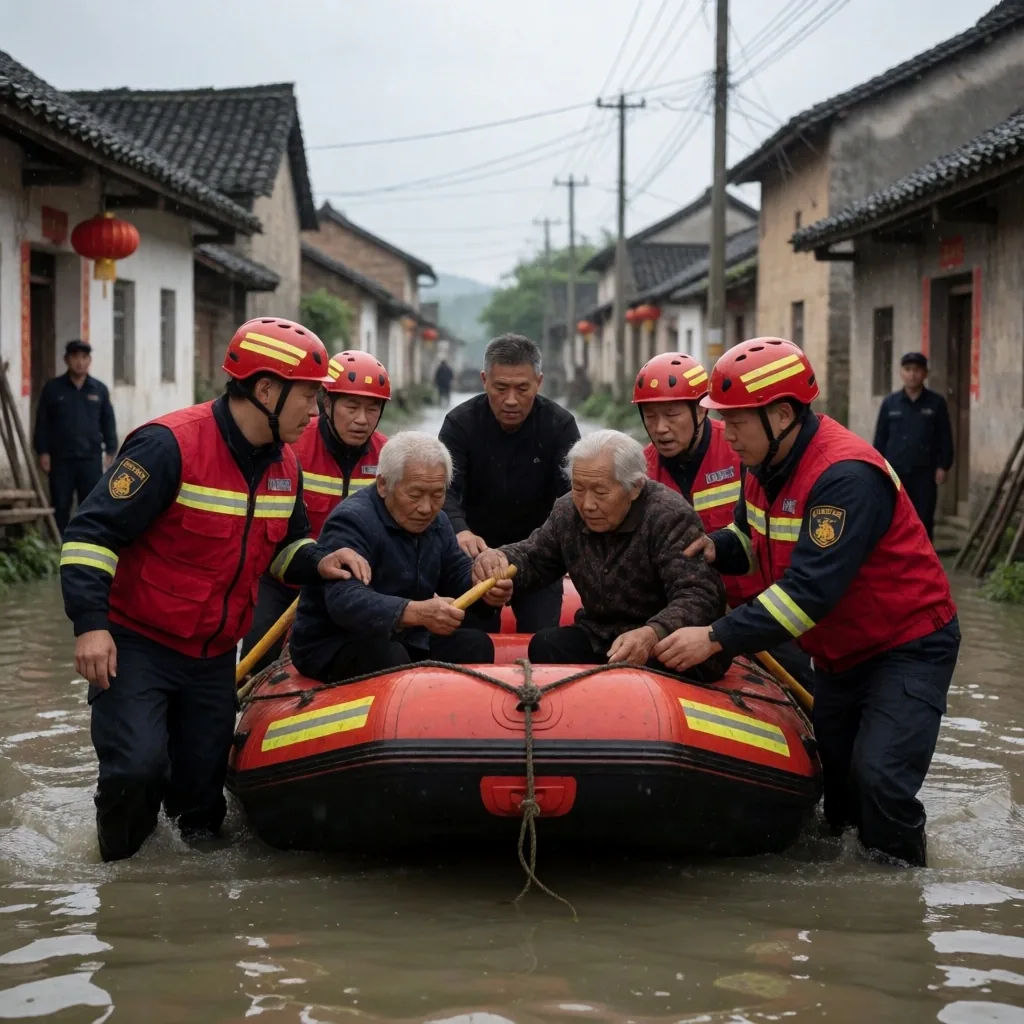 Rescatistas asisten a familias desplazadas por inundaciones