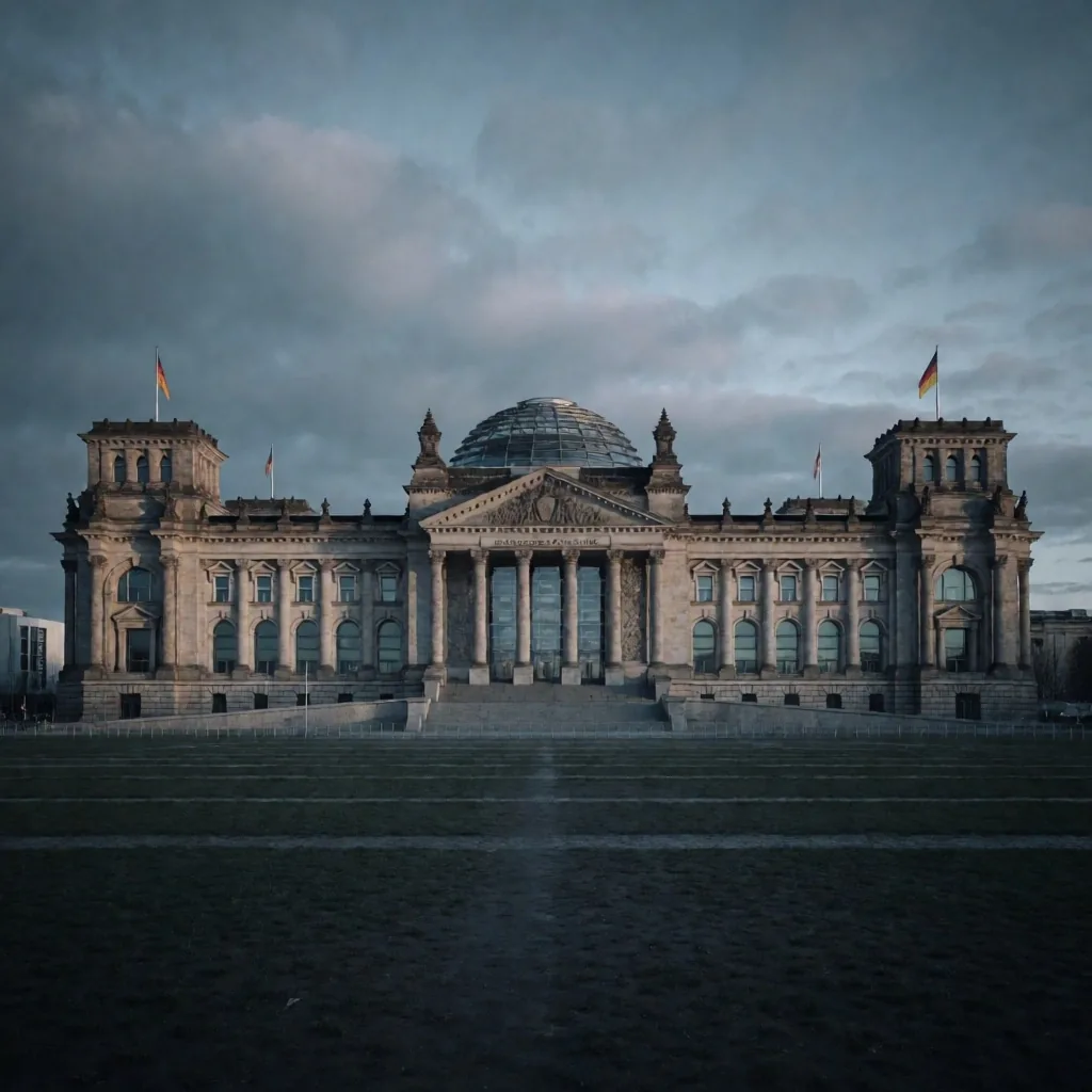 Edificio del Reichstag en Berlín al amanecer